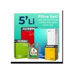 Filtron Alfa Romeo Tonale 1.6 Dizel Filtre Bakım Seti Castrol Motor Yağlı (2022-2024) 5 Li