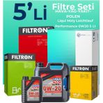 Filtron Alfa Romeo Tonale 1.6 Dizel Filtre Bakım Seti Liqui Moly Motor Yağlı (2022-2024) 5 Li