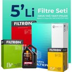 Filtron BMW 1.16D Motul Motor Yağlı 2011-2015 5'li Filtre Bakım Seti