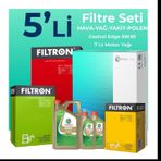 Filtron BMW 7.50 Dizel xDrive Castrol Motor Yağlı 2012-2015 5'li Filtre Bakım Seti