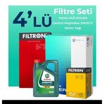 Filtron Citroen C4 X 1.2 Benzinli Castrol Motor Yağlı 2022-2024 4'lü Filtre Bakım Seti