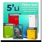Filtron Citroen C5 1.6 Dizel Castrol Motor Yağlı 2004-2008 5'li Filtre Bakım Seti
