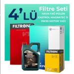Filtron Citroen DS7 Cross Back 1.6 Benzinli Castrol Motor Yağlı 2017-2022 4'lü Filtre Bakım Seti
