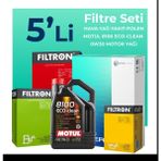 Filtron Citroen Jumper 2.2 Blue HDi Dizel Motul Motor Yağlı 2019-2024 5'li Filtre Bakım Seti