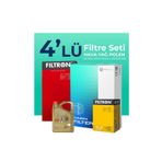 Filtron Citroen Nemo 1.4 Dizel Castrol Motor Yağlı 2008-2015 4'lü Filtre Bakım Seti