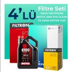 Filtron Dacia Logan 1.5 Dizel Motul Motor Yağlı 2008-2012 4'lü Filtre Bakım Seti