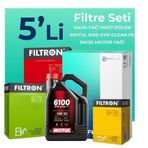 Filtron Fiat Doblo 1.3 Dizel Motul Motor Yağlı Euro 4 2010-2016 5'li Filtre Bakım Seti
