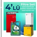 Filtron Fiat Linea 1.3 Dizel Castrol Motor Yağlı Euro 4 2007-2017 4'lü Filtre Bakım Seti