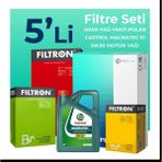Filtron Fiat Linea 1.3 Dizel Filtre Bakım Seti Castrol Motor Yağlı EURO 4 (2007-2017) 5 Li