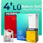 Filtron Fiat Linea 1.3 Dizel Shell Motor Yağlı Euro 5 2009-2017 4'lü Filtre Bakım Seti