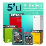 Filtron Ford Kuga 2.0 Dizel Castrol Motor Yağlı 2008-2012 5'li Filtre Bakım Seti