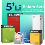 Filtron Ford Mondeo 1.6 Dizel Shell Motor Yağlı 2015-2018 5'li Filtre Bakım Seti
