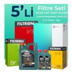 Filtron Hyundai Santa FE 2.2 Dizel Castrol Motor Yağlı 2006-2009 5'li Filtre Bakım Seti