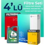 Filtron Isuzu D-Max 1.9 Castrol Motor Yağlı Filtre 2017-2023 4'lü Filtre Bakım Seti