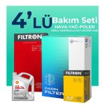 Filtron Land Rover Discovery 3.0 Dizel Shell Motor Yağlı 2010-2016 4'lü Filtre Bakım Seti