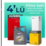Filtron Nissan Almera 1.5 Castrol Motor Yağlı 2001-2008 4'lü Filtre Bakım Seti