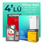 Filtron Nissan Qashqai 1.3 Benzin Castrol Motor Yağlı 2019-2023 4'lü Filtre Bakım Seti