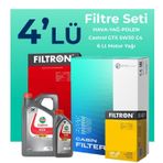 Filtron Nissan X-TRAIL 1.3 Benzin Castrol Motor Yağlı 2019-2021 4'lü Filtre Bakım Seti