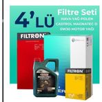 Filtron Opel Crossland 1.6 Dizel Castrol Motor Yağlı 2017-2022 4'lü Filtre Bakım Seti