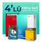 Filtron Opel Insignia 1.5 Turbo Castrol Motor Yağlı 2017-2023 4'lü Filtre Bakım Seti