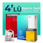 Filtron Opel Insignia 1.5 Turbo Shell Motor Yağlı 2017-2023 4'lü Filtre Bakım Seti