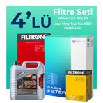 Filtron Peugeot 301 1.2 Benzin Vti Filtre Bakım Seti Liqui Moly Motor Yağlı (2012-2015) 4 Lü