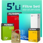 Filtron Peugeot 508 1.6 E-Hdi Castrol Motor Yağlı 2010-2018 5'li Filtre Bakım Seti