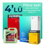 Filtron Volkswagen Polo 1.4 Benzin Filtre Bakım Seti Liqui Moly Motor Yağlı (2011-2014) 4 Lü