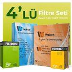 Filtron-Waben Volkswagen Caddy 1.9 Dizel Filtre Bakım Seti (2005-2011) 4 Lü