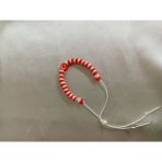 Fimo Kırmızı Beyaz Boncuklu Ay Yıldızlı Ayarlanabilir Ipli Çocuk Bileklik 2 Adet
