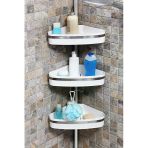 Fına Banyo Köşe Rafı Paslanmayan Aluminyum Borular Beyaz