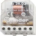 Finder 260382300000PAS sıva altı kutusuna montaj için elektrik çarpması şalteri, 230 VAC, 1 kapatıcı / 1 açıcı, 10 A