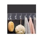 Fine Clean ( 1 Adet )6'li Yapışkanlı Şeffaf Duvar Askısı Banyo Mutfak Düzenleyici Askı Pratik Askılık