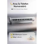 Fine Clean Premium Gri Metal Görünümlü Araç Içi Telefon Numaratörü , Çevirmeli Park Numaratör