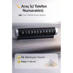 Fine Clean Siyah Metal Görünümlü Araç İçi Telefon Numaratörü , Çevirmeli Park Numaratör Yapışkanlı