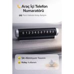 Fine Clean Siyah Metal Görünümlü Araç İçi Telefon Numaratörü , Çevirmeli Park Numaratör Yapışkanlı