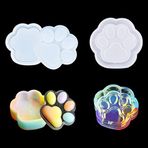 FineInno 3 Paket Kutu Reçine Kalıp Kedi Pati Saklama Kutusu Silikon Kalıplar Sevimli Mücevher Kutusu Kalıp Biblo Kutusu Kalıp Kristal Epoksi Kalıp Döküm Kalıp Küpe Yüzükleri Konteyner Kılıfı Kendin Yap El Sanatları