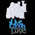 FineInno Live Love Laugh Silikon Kalıp, Kelime İşareti Döküm Kalıbı, Mektup Reçine Kalıpları, Masa Ev Dekorasyonu için Kristal Takı Yapımı Epoksi Kalıp (Canlı Aşk Gülüşü Silikon Kalıp)