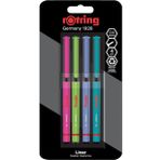 Fineliner, Ince Keçe Uçlu Kalem 0.4 Mm, 4'lü Paket, Canlı Renkler