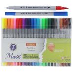 Fineliner Kalem Çift Yönlü 24 Renk 1 Paket Fırça Uç ve Fineliner Brushpen 24'Lü Keçe Uçlu Kalem Kalın İnce Keçeli Kalem