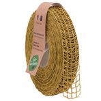 finemark 20 m x 25 mm keten örgü bant, sarı, hardal %100 biyolojik olarak çözünebilir, çevre dostu, dekoratif bant, doğal keten bant, ağ bant, hediye bandı, masa dekorasyonu, kış, yaz dekorasyonu