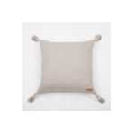 Fineroom Living Loom Viskon Keten %100 Natural Püsküllü 50X50 Kırlent İç Yastık Dahil