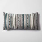 Fineroom Living Nomad - Çizgili Çok Renkli Keten Dekoratif Kırlent 35 x 70 - Mavi (Ic Yastık Dahil) - 35 x 70 cm