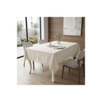 Finezza 150x210 cm Asos Keten Polyester Jakarlı Kumaş Krem Masa Örtüsü
