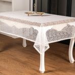 Finezza 155x220 cm Şal Lüx Raşel Dantel Krem Masa Örtüsü