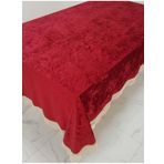 Finezza 160x220 cm Pera Lüx Dantelli Kadife Kumaş Bordo Dikdörtgen Masa Örtüsü