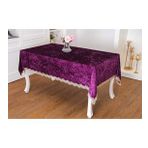 Finezza 160x220 cm Pera Lüx Dantelli Kadife Kumaş Mor Masa Örtüsü