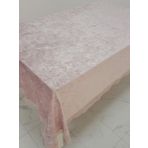 Finezza 160x220 cm Pera Lüx Dantelli Kadife Kumaş Pudra Dikdörtgen Masa Örtüsü