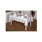 Finezza 160x230 17 Parça 8 Kişilik Melek Güpürlü Bambu Kumaş Krem Sofra Takımı