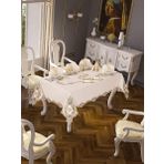 Finezza 160x230 cm 17 Parça 8 Kişilik Anka Güpürlü Keten Krem Sofra Takımı